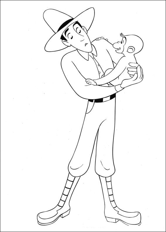 Plansa de colorat cu Curiosul George 26 19
